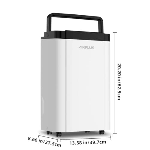 AIRPLUS 4500 Sq.Ft 70 Pint Dehumidifier for Basements,0.8gallon Water Tank,Smart Dehumidifiers for Home,Dehumidifier with Drain Hose for garage,basement,bathroom 7