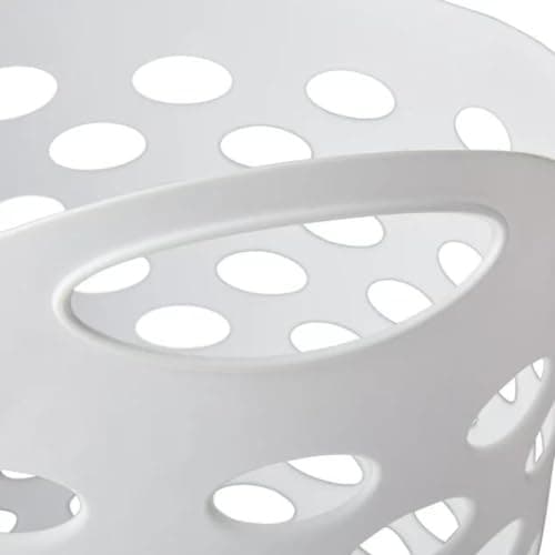 Tall Flex Laundry Basket Plastic Hamper for Clothes, Bedroom, and Storage with Handles 17.75" x 17.25" x 26", White 5