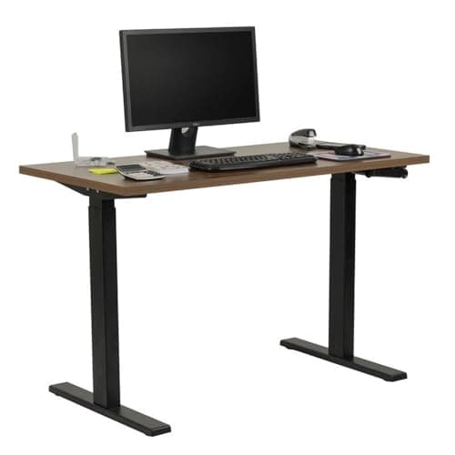 OS Home and Office Furniture 47.25" Wood Adjustable Height Desk in Danish Walnut 9