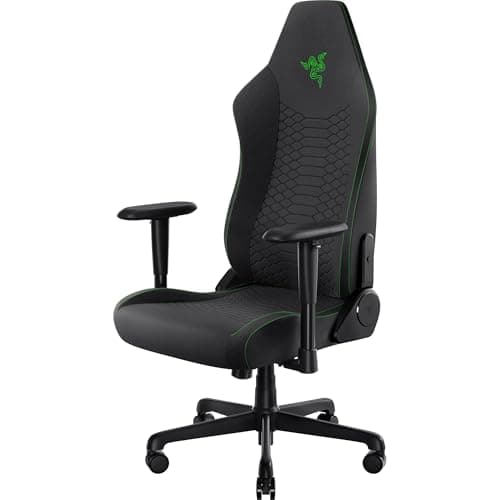 Razer Iskur V2 X Ergonomic Gaming Chair: Built-in Lumbar Support - Widened Seat Base - High Density Foam Cushions - Adjustable 152 Degree Recline - 2D Armrests - Plush Fabric Finish - Black 9