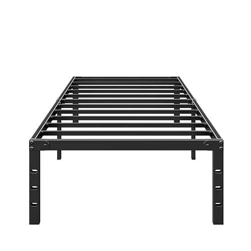 Closadin Black Twin Size Metal Platform Bed Frame with Stable Metal Support and Underbed Storage,14" Height Mattress Foundation,No Box Spring Needed,Easy Assembly