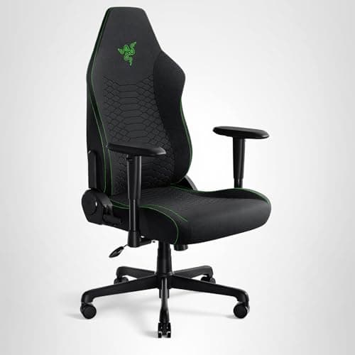 Razer Iskur V2 X Ergonomic Gaming Chair: Built-in Lumbar Support - Widened Seat Base - High Density Foam Cushions - Adjustable 152 Degree Recline - 2D Armrests - Plush Fabric Finish - Black 11