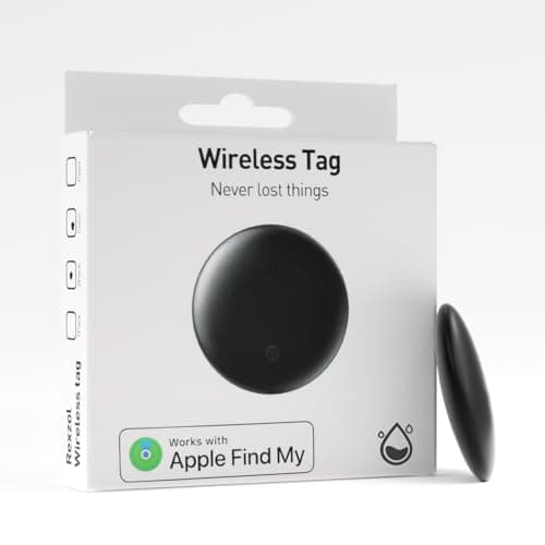 IP68 Waterproof Alternative, Smart Tag Key Finder Works with Find My (iOS Only), Bluetooth Tracker, Finder Locator for Keys, Luggage, Backpack, Wallet (Black, 1 Pack)