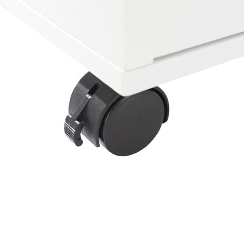 File Cabinet - 2-Drawer Cabinet with Lock and Deep Drawer Storage - Rolling Filing Cabinet for Under The Desk, Home, or Office by Lavish Home (White) 12