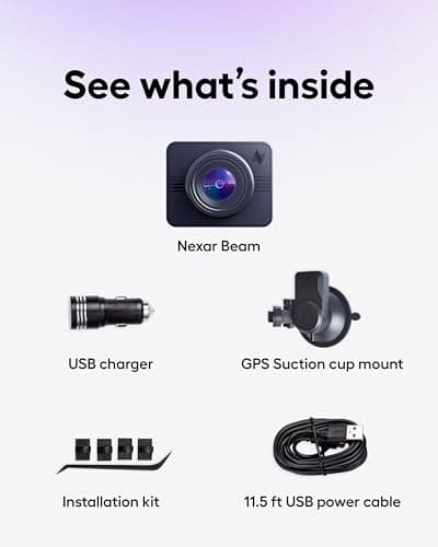 Nexar Beam GPS Dash Cam - Dash Camera for Cars with 32GB SD Card Included Unlimited Cloud Storage 24H Parking Mode Dash Cam for Cars. Wireless Car Camera with 1-Year Nexar Classic App Subscription 6