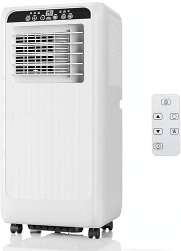 GarveeTech 8000 BTU Portable Air Conditioner, 3 in 1 AC Unit for 350 Sq.Ft. with Built In Dehumidifier, 2 Speed Fan, Timer, Remote, Led Display, Small Air Cooler for Bedroom RV, White
