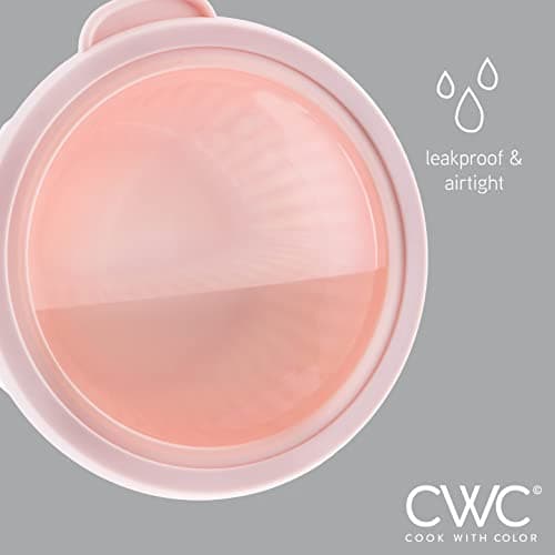 COOK WITH COLOR Prep Bowls with Lids- Wide and Deep Nesting Plastic Small Mixing Bowl Set with Lids, 8 Piece Set - Deep Bowls, Rose 6