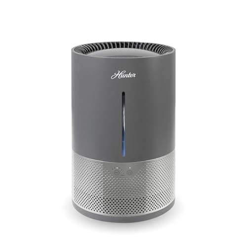 HHE150 Hunter Aspire 4.8L Evaporative Humidifier with PermaWick Filter (4.8L) - Remove Contaminants & White Dust for Clean Mist & Air – Medium Humidifier for Home, Bedroom, or Dorm - Graphite