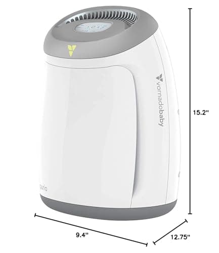Vornadobaby Purio Nursery Air Purifier with True HEPA Filter, Safety Features, and Soothing Glow, White 7