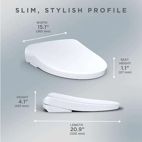 TOTO® WASHLET®+ S7A Electronic Bidet Toilet Seat with EWATER+® Bowl and Wand Cleaning, Auto Open and Close Contemporary Lid, Elongated, Cotton White - SW4736AT40#01 8