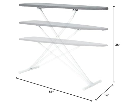 Full Size Ironing Board with Cover & Pad – Made in USA by Seymour Home Products Adjustable Steel T-Legs, 35" High Perforated Top for Steam Durable Iron Board for Home, Laundry Room (Grey) 8
