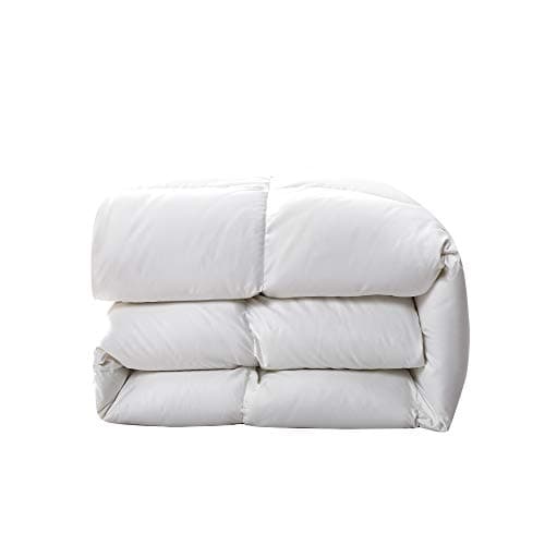 Serta Down Fiber Comforter Queen Size-All Season Duvet Insert, Luxury Fluffy Bed Comforter 100% Cotton 300 Thread Count Shell, Down Feather Fiber 500 Fill Power with Corner Taps, White 90x90inch 8