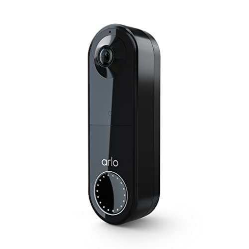 Arlo Essential Video Doorbell Wire-Free - HD Video, 180° View, Night Vision, 2 Way Audio, Direct to Wi-Fi No Hub Needed, Wire Free or Wired, Black - AVD2001B, 1 Count (Pack of 1)