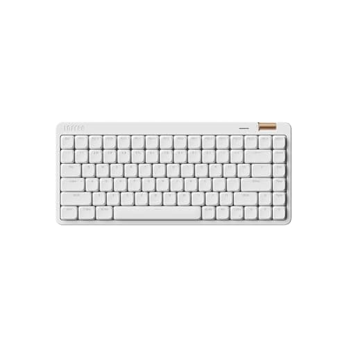 Flow Lite 84 Keys Low Profile Mechanical Keyboard, 75% Swappable Rechargeable Wireless Keyboard with 2.4G Receiver, Bluetooth and Wired Connection for Windows, Mac/Specter Linear Switches (Off-White)