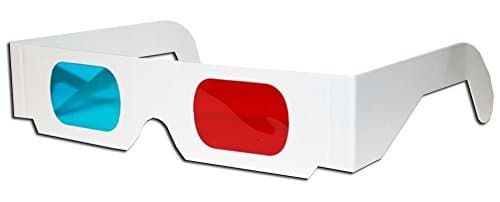 Anaglyph 3D Glasses with Red & Cyan HD IYF3D Anaglyphic Lenses for Movies, Videos, TV, and Images, Ideal for Kids & Adults, (10-pc Set White Frame)