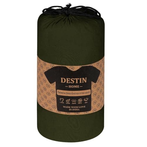 100% Combed Cotton Prewashed Jersey Knit Fitted Sheet only - Snug Fit, Stay in Place - Fits Mattresses Up to 14" Deep Pocket - Ultra Soft, Wrinkle & Fade Free - Comfy Fitted Sheet Queen Olive Green 7