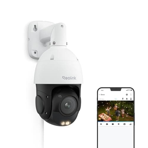 REOLINK 4K UHD PoE PTZ Camera for Outdoor Security, 360° Pan & 90° Tilt for Auto Tracking, 5X Optical Zoom and 3D Zoom, AI Detection, Color Night Vision, 24/7 Recording, 2 Way Talk, RLC-823S1