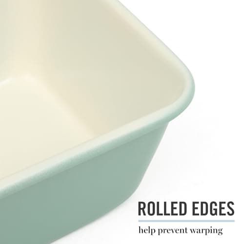 Martha Stewart Gallen 9-Inch Nonstick Carbon Steel Loaf Pan – Teal, Durable Bakeware for Even Baking and Easy Release 5