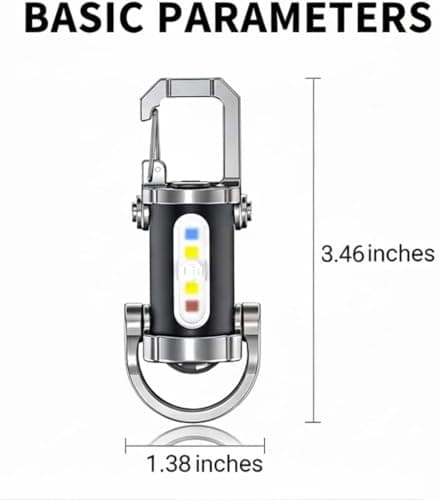 Portable Rechargeable Bright Keychain Flashlight Phone Charger, Mini Keychain Flashlight, 7 Lighting Modes, 1200 Lumens EDC Waterproof Keychains Flashlight (4pc) 7