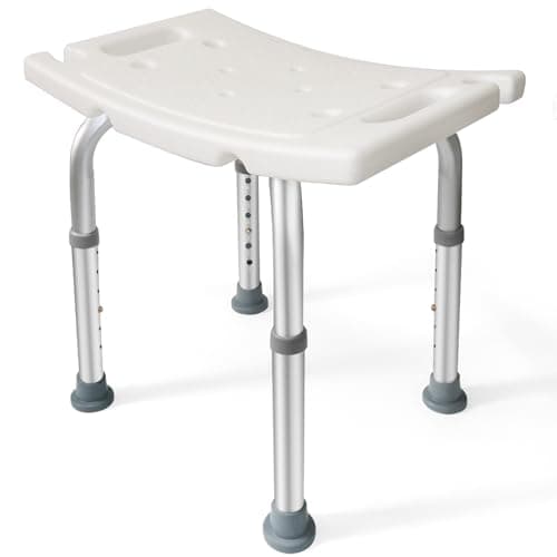 DEZOON Shower Chair for Inside Shower, Tool-Free Shower Chair, Shower Stool with 6 Adjustable Heights for Elderly and Disabled