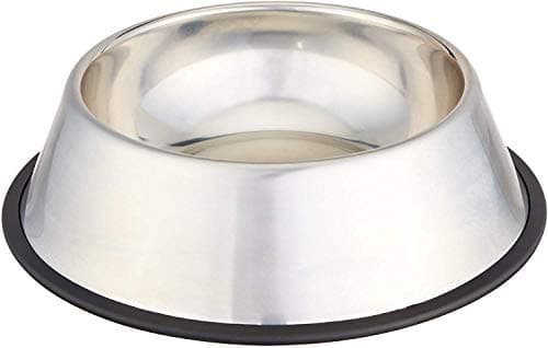 Amazon Basics Stainless Steel Non-Skid Dog Bowl, Dishwasher Safe, Rust Resistant, Single
