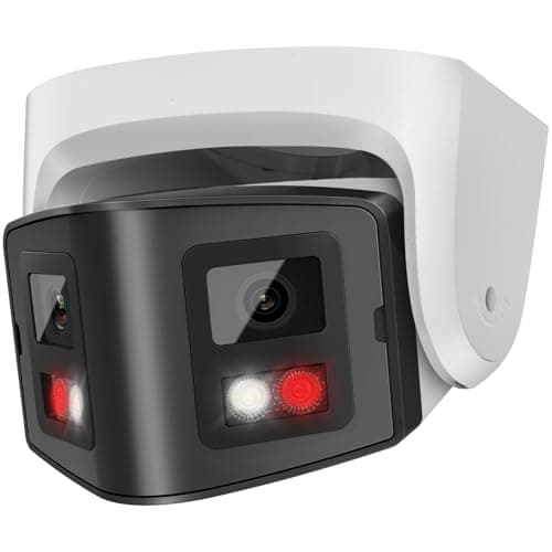PANOEAGLE 4MP Dual Lens PoE IP Camera Outdoor with 170° Panoramic Wide Angle,Full Color& IR Night Vision,Human Detection,Two-Way Talk, Micro SD Card Slot, IP67, WDR