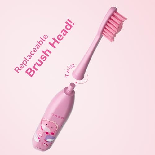 ORDO Squishmallows Toothbrush, Sonic Battery Toothbrushes for Kids, Soft Bristles, Extra Brush Head Inc, Gift for Kids Aged 4 Years and Up, Battery Included, Auggie 5