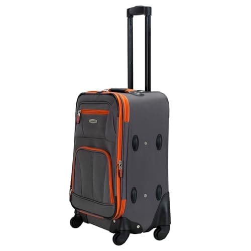 Rockland Pasadena Softside Spinner Wheel Luggage, Charcoal, Carry-On 20-Inch, F2281-CHARCOAL 8