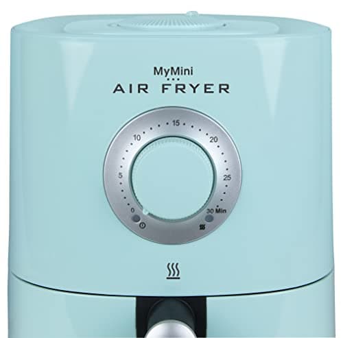 Nostalgia Personal Air Fryer 1-Quart, Compact Space Saving, Adjustable 30 Minute Timer and Temperature Up To 400℉, Non-Stick Dishwasher Safe Basket, Portion Control, Aqua 7