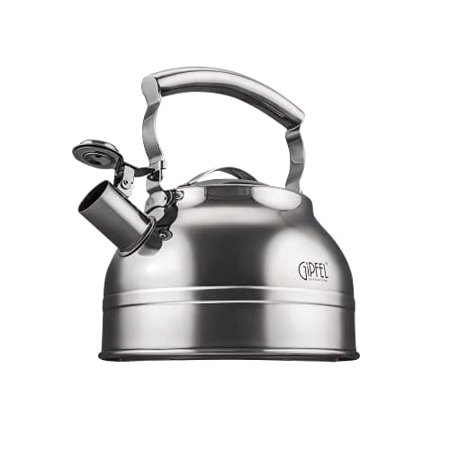 GIPFEL INTERNATIONAL Whistling Tea Kettle Stovetop - Food Grade Stainless Steel Teapot for Stove Top with Ergonomic Handle for Gas, Induction, Electric Stovetops 2.3 Quart 2