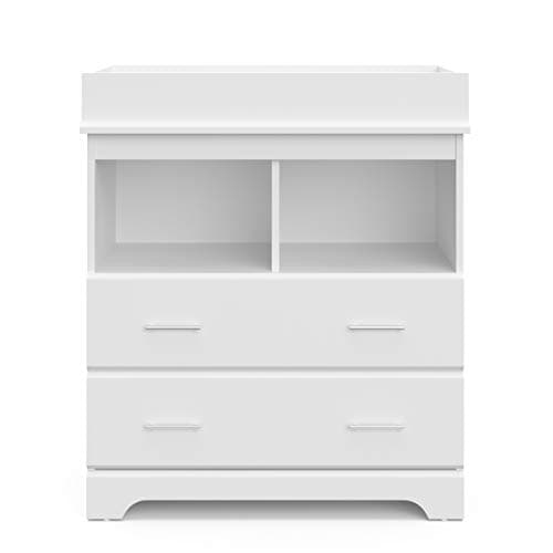 Storkcraft Brookside 2 Drawer Changing Table Dresser (White) – GREENGUARD Gold Certified Baby Dresser with Changing Table Top, Baby Changing Table Dresser, Includes Interlocking Drawer System 9
