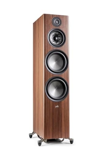 Polk Audio Reserve Series R700 Tower Speaker, 1" Tweeter, a 6.5" Woofers & Dual 8" Long-Throw Drivers, Hi-Res Certified, Dolby Atmos & IMAX Enhanced for Dynamic Home Theater Audio, Walnut Brown