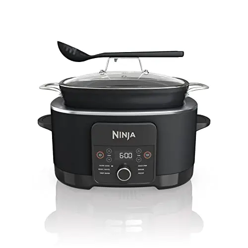 Ninja® 12-in-1 PossibleCooker™ PLUS | 8.5-qt - Sous Vide & Proof Multi-Cooker | Slow Cooker, Dutch Oven & More | Glass Lid & Integrated Spoon | Nonstick | Oven Safe Pot to 500°F | Black | MC1010