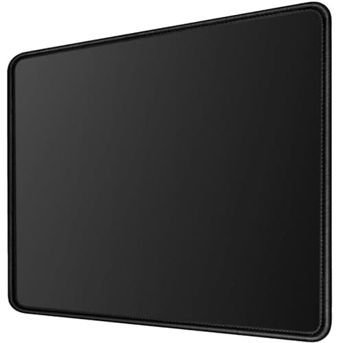 TONOS Black Mouse Pad 11 x 8.7 in. Basic Computer Mouse Pad for Desk with Stitched Edges & Non-Slip Rubber Base. Premium-Textured Mousepad for Laptop, Computer, PC, Gaming & Working (1 Pack) 8