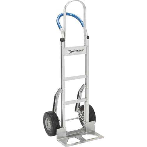 Strongway Continuous Handle Aluminum Hand Truck/Stair Skid Moving Dolly - 660-Lb. Capacity, 18in. Wide Toe Plate, 10in. Polyurethane Wheels, 54in. High 5