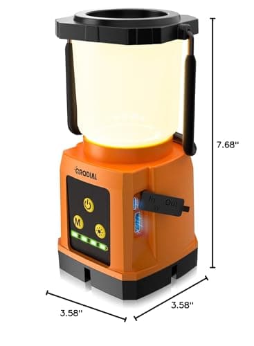 CRODIAL LED Camping Lantern Rechargeable, Camping Essentials 5000mAh Power Bank, Waterproof Camping Tent Light, Lanterns for Power Outages Hurricane Emergency Hiking Outdoor, RGB Mode Light 10