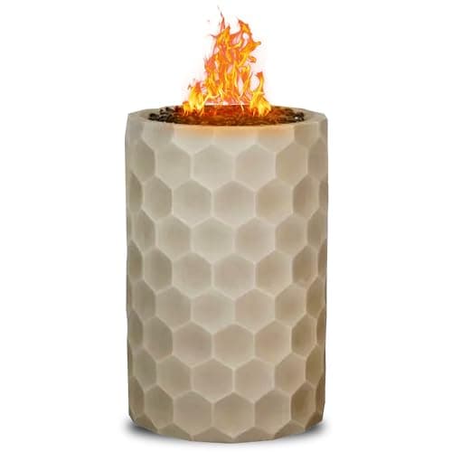 Four Seasons Outdoor Propane Fire Pit, Steel Gas Fireplace for Patios, 11.8", Brown, Round