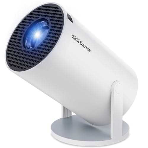 Mini Projector with WiFi 6 & Bluetooth 5.3, Smart Portable Projector 4K Support 200ANSI, Auto Keystone, 180° Rotatable, Android 11 Home Outdoor Movie Projector