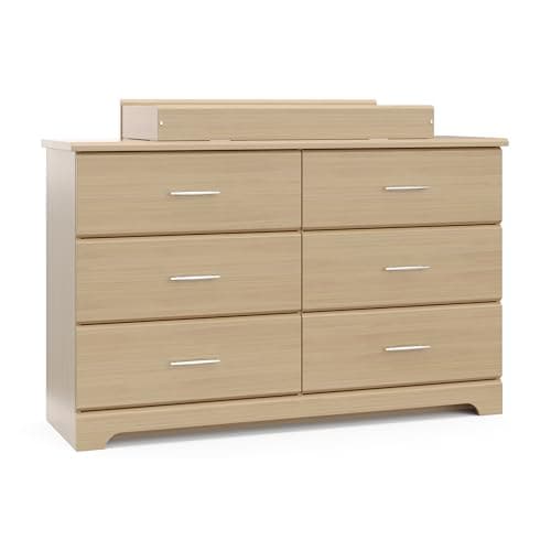 Storkcraft Brookside 6-Drawer Dresser (Driftwood) – GREENGUARD Gold Certified, Wood Dresser for Bedroom, Kids & Nursery Storage Chest, Safety Interlocking Drawers, Pre-Installed Tracks, Kids Chest 14