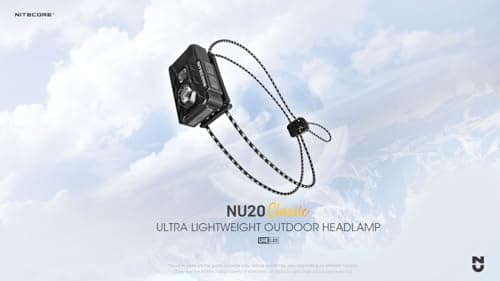 Nitecore NU20 Classic Ultralight Headlamp, 360 Lumen USB-C Rechargeable Lightweight for Backpacking, Camping, Running with Auxilary White and Red Light 5