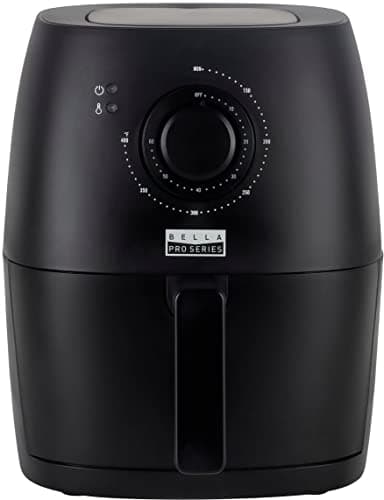 Bella Pro Series - 3.7-qt. 2 in 1 Knob Analog Air Fryer - Black