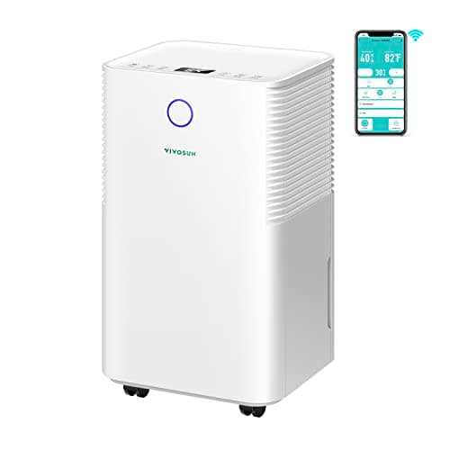 VIVOSUN 10L/D 2,000 Sq. Ft. Dehumidifier, Ultra-Quiet Auto Defrost Dehumidifier Equipped with 2L Water Tank, Smart WiFi App, Color Digital Display, 24-hour Timer for Home, Basement, Bedroom
