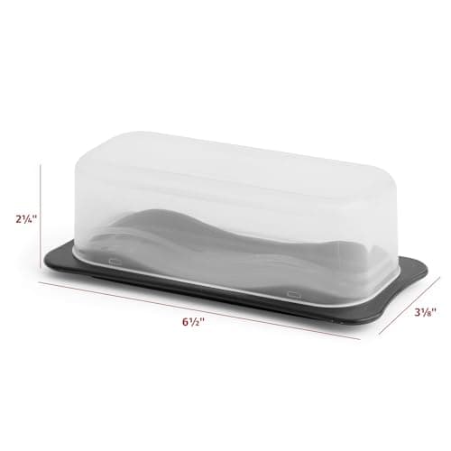 Signoraware Butter Dish with Lid -Butter Keeper Container with Clear Lid for Countertop, Frige- Durable Plastic, Unbreakable Standard Butter Dish Holder For Home, Camping, Multipurpose Bpa Free- Black 5