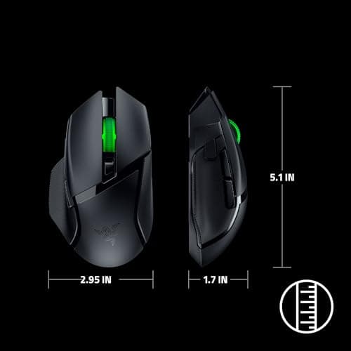 Razer Basilisk V3 X HyperSpeed Gaming Mouse - Optical - Wireless - Bluetooth/Radio Frequency - 2.40 GHz - Black - USB - 18000 dpi - 7 Button(s) - 7 Programmable Button(s) - Right-handed - 1 x AA Batte 8