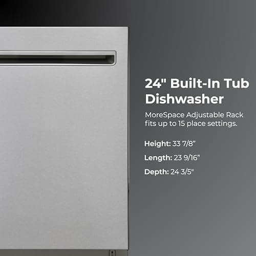 Kenmore 24" Built-In Dishwasher - UltraWash Plus, SmartWash, Accela Wash, Sani Rinse, TurboDry, and Removable Third Rack - 15 Place Settings - 49 DBA - ENERGY STAR Certified - Stainless Steel 2