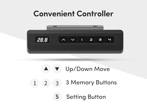 FEZIBO 48 x 24 Inches Standing Desk with Double Wooden Drawers, Adjustable Height Electric Standing Desk, Stand Up Home Office Desk with Splice Tabletop, White Frame/White Top 9