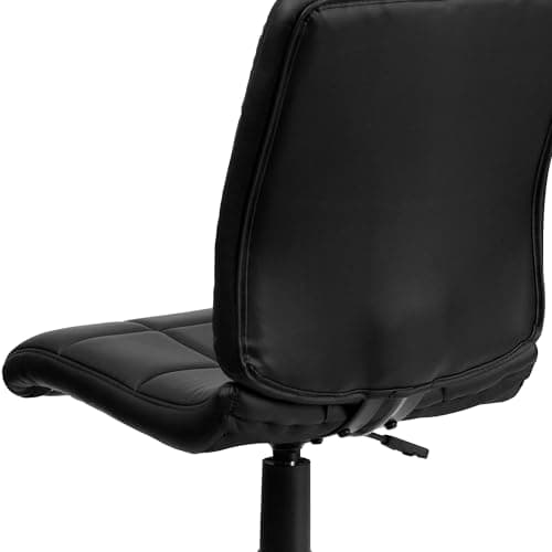 Flash Furniture Clayton Mid-Back Tufted Vinyl Upholstered Swivel Desk Chair with Padded Seat, Modern Adjustable Height Padded Office Chair, Black 7