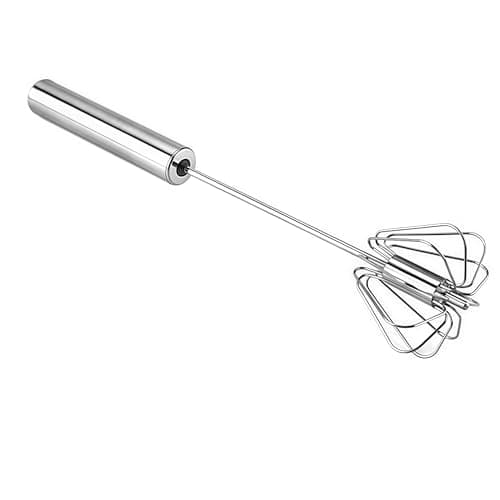 Stainless Steel Egg Whisk, Hand Push Rotary Whisk Blender, Versatile Milk Frother, Hand Push Mixer Stirrer for Blending, Whisking, Beating & Stirring (12in)