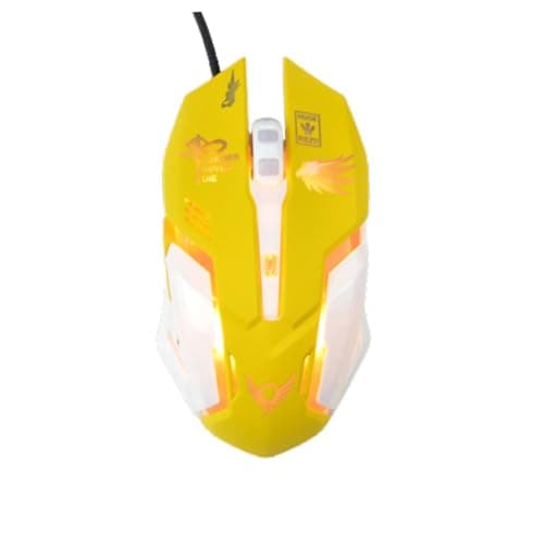 Greshare Gaming Mouse,7 Colors Backlit Optical Game Mice Ergonomic USB Wired with 2400 DPI and 6 Buttons 4 Shooting for Computer/Win/Mac/Linux/Andriod/iOS. (Yellow)