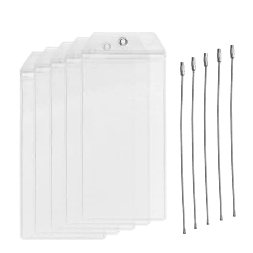 5Pack Cruise Luggage Tags,PVC Holders Fitting for Printing Label Tags, Waterproof with Resealable Zipper & Steel Loops